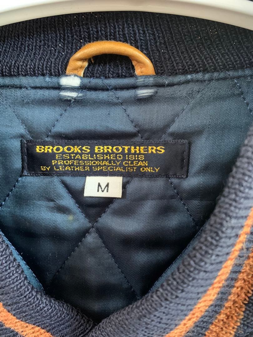 BROOKS BROTHERS スタジャン M ネイビー/ブラウン