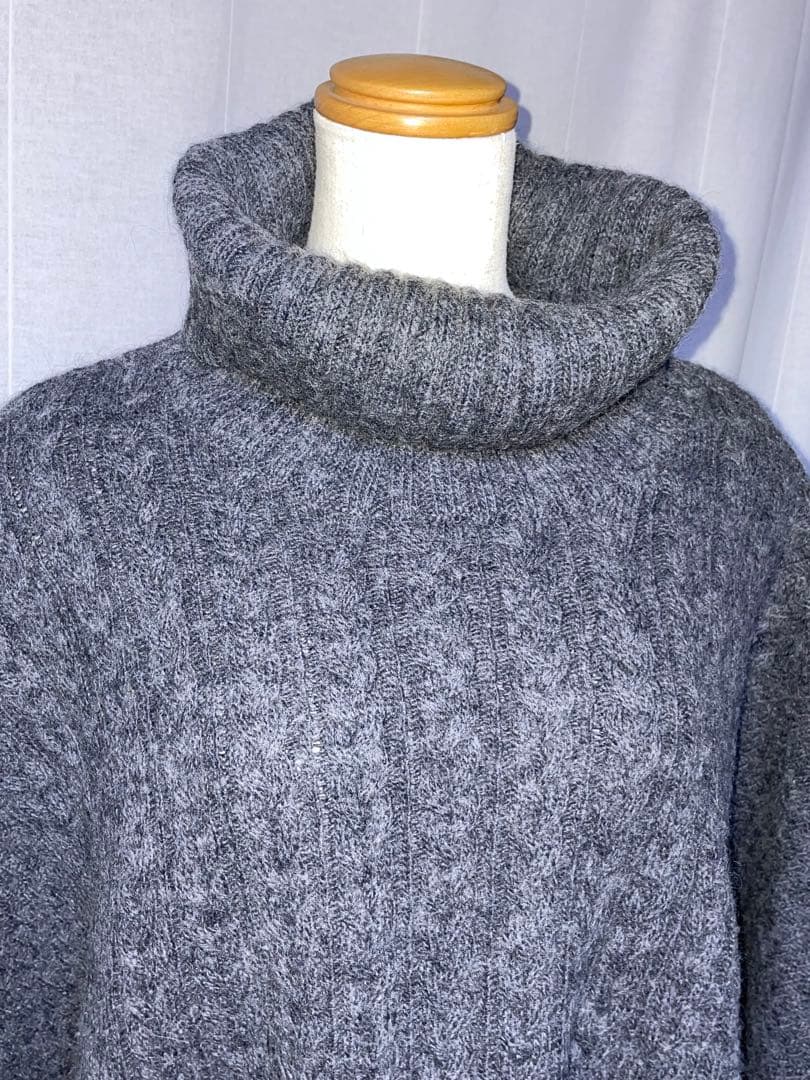 【未使用】Spick&Span ケープニットポンチョ　グレー Fサイズ