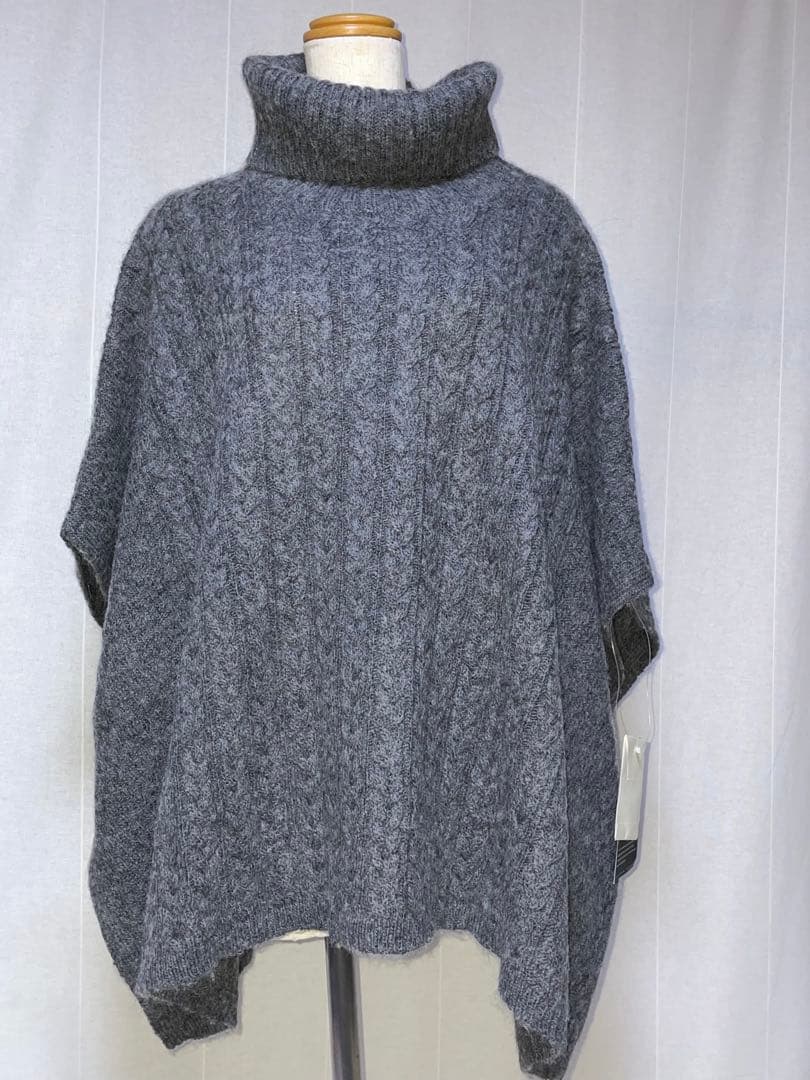【未使用】Spick&Span ケープニットポンチョ　グレー Fサイズ