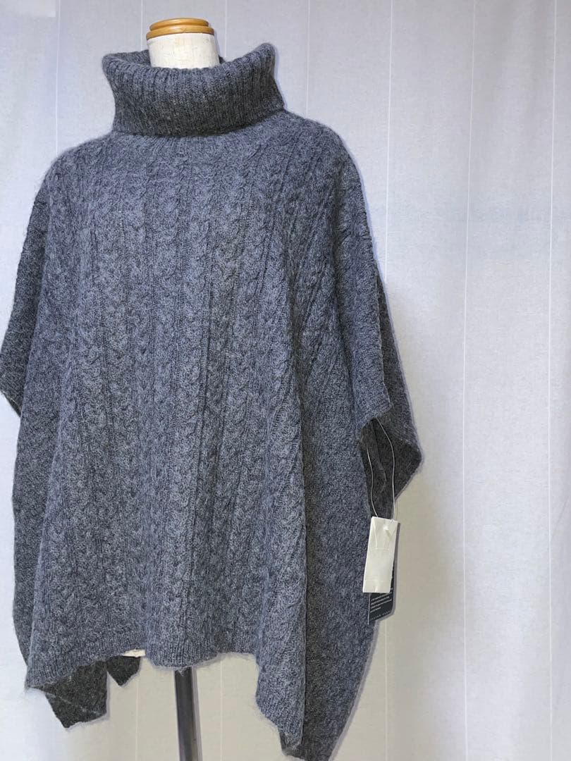 【未使用】Spick&Span ケープニットポンチョ　グレー Fサイズ