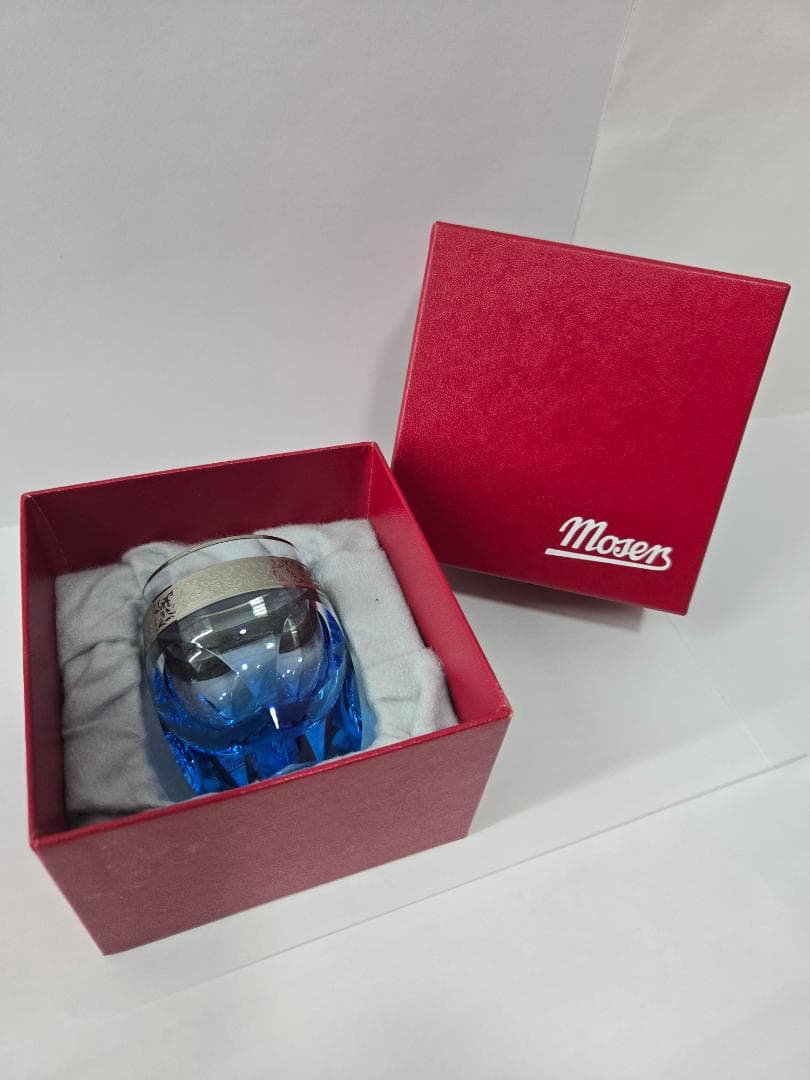 Moser プラチナ　青クリスタルグラス