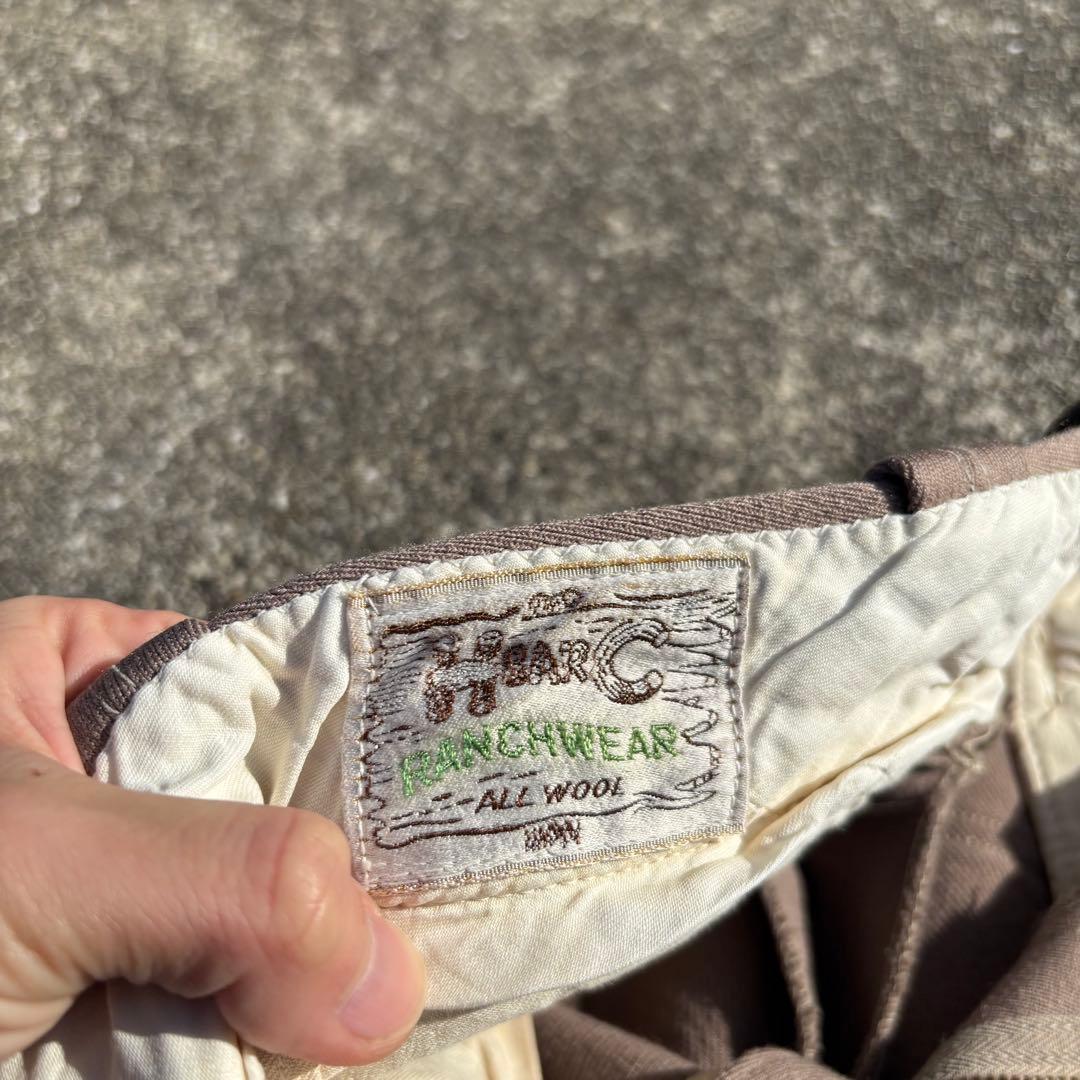 50s vintage HBARC ウールギャバ スラックス ウィップコード