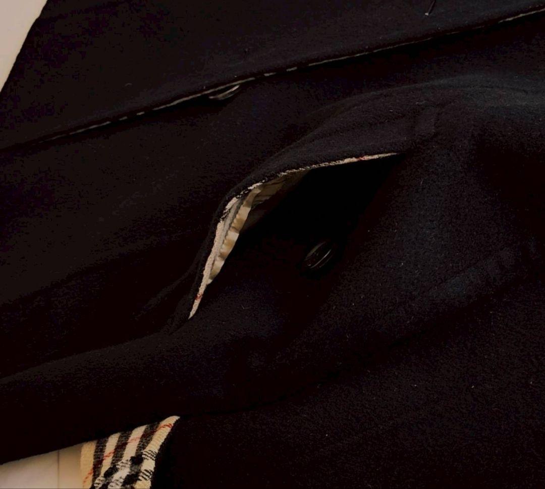 バーバリーロンドン ノバチェック ダブルフェイス リバーコート 黒