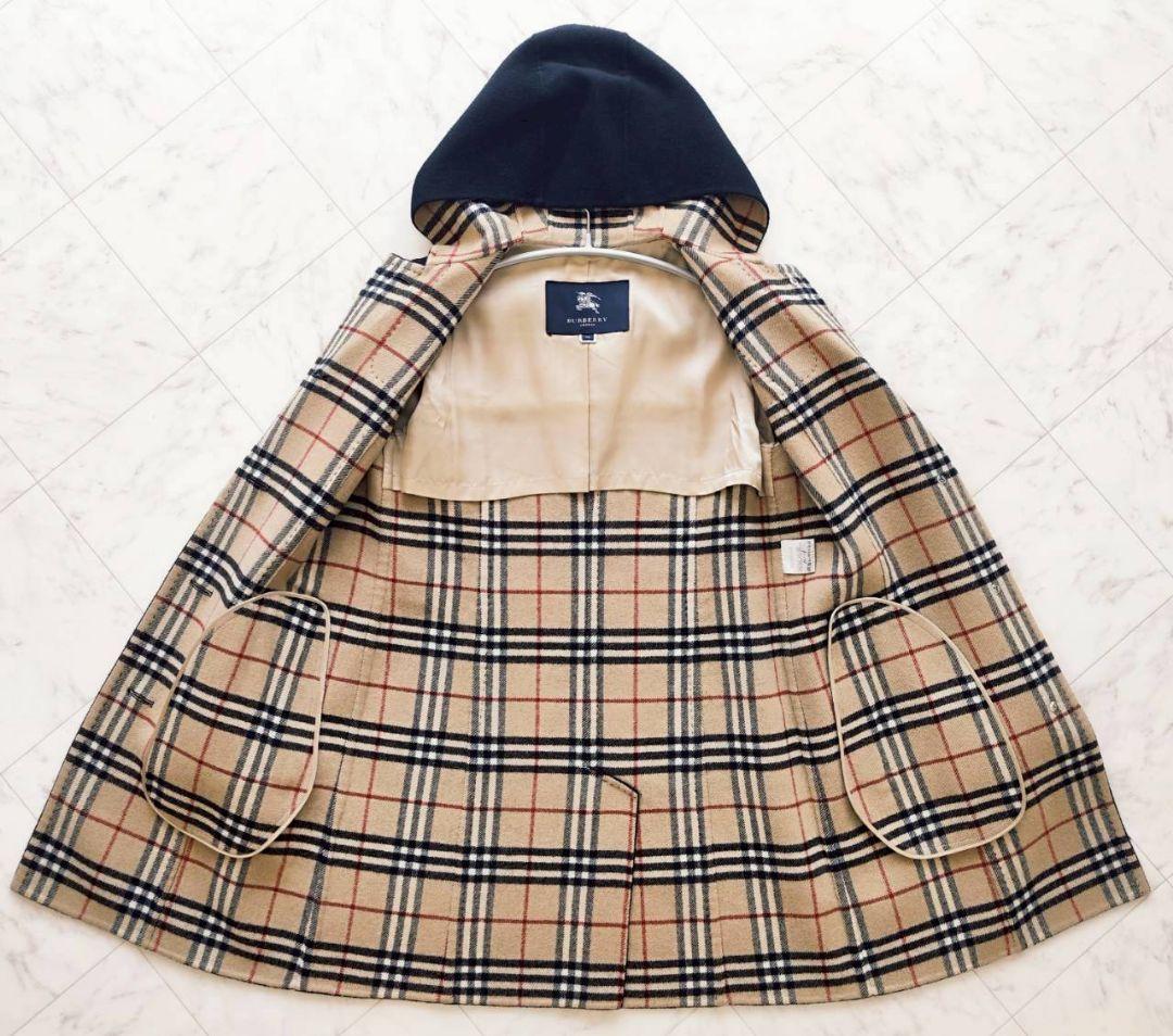 バーバリーロンドン ノバチェック ダブルフェイス リバーコート 黒