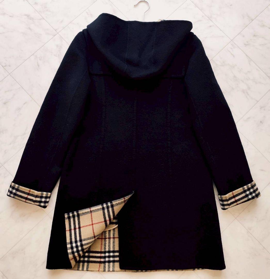 バーバリーロンドン ノバチェック ダブルフェイス リバーコート 黒