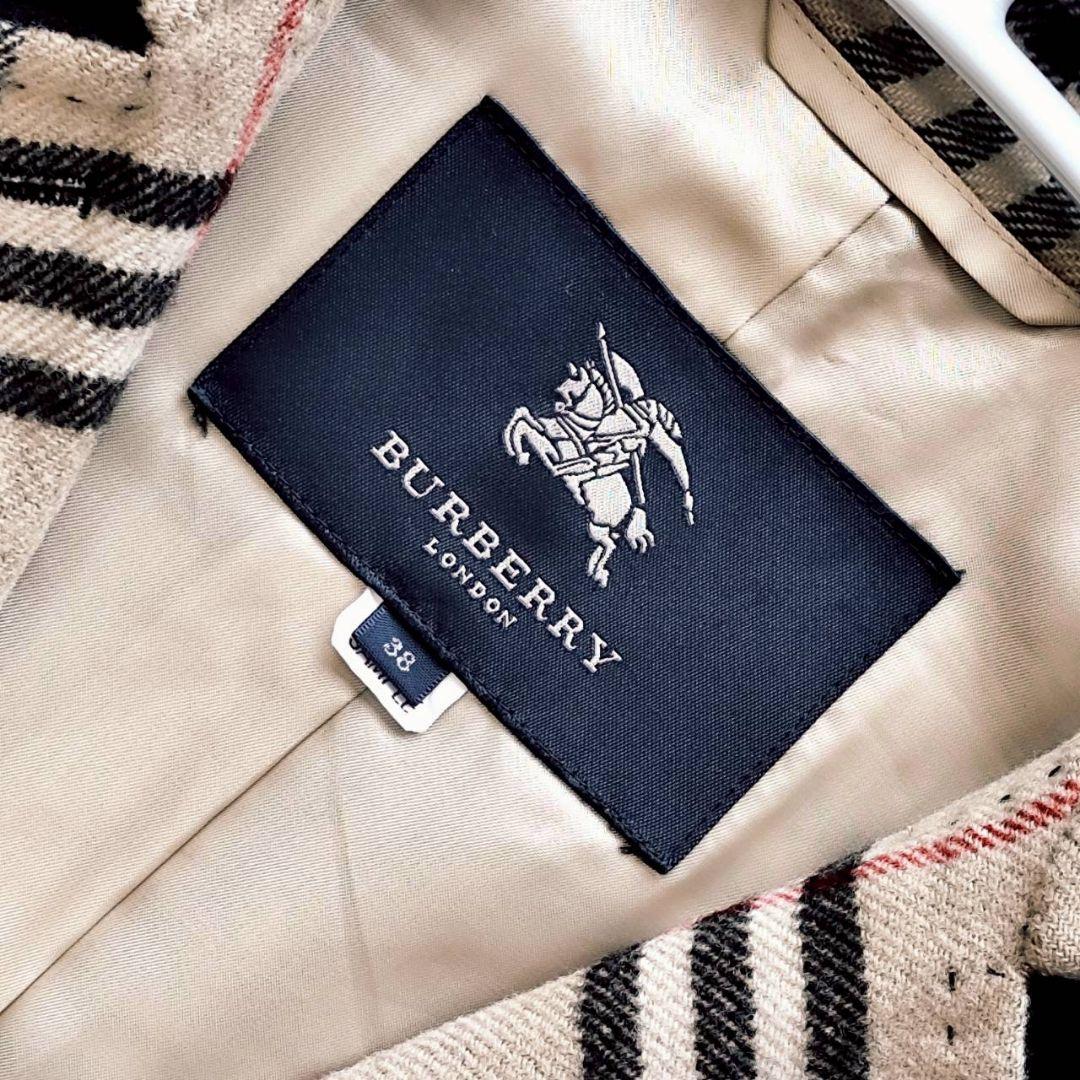 バーバリーロンドン ノバチェック ダブルフェイス リバーコート 黒