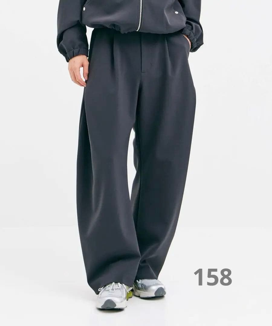 CONZ スラックス カーブレッグトラウザー ダブルクロス ダークグレー M