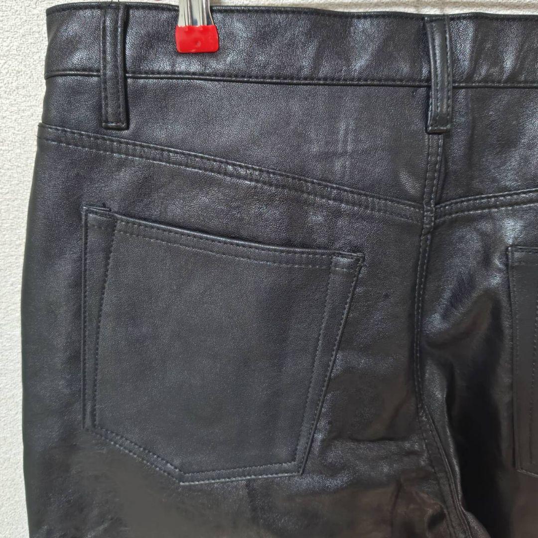 【新品タグ付き】mnml ブラックレザーフレアパンツ　32inch　ミニマル