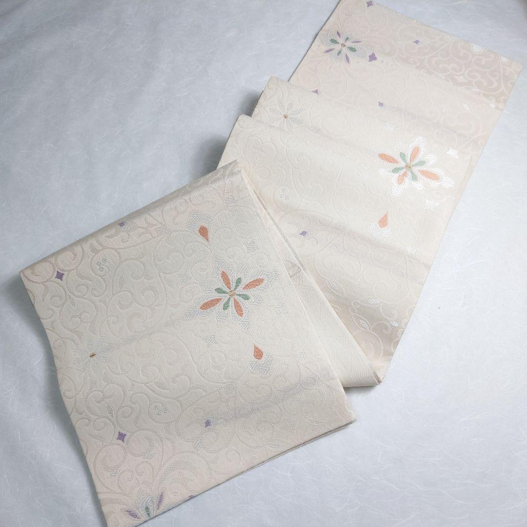 正絹 袋帯 弥栄織物謹製 ぜんまい ヨーロピアン図案 未使用品 スリーシーズン