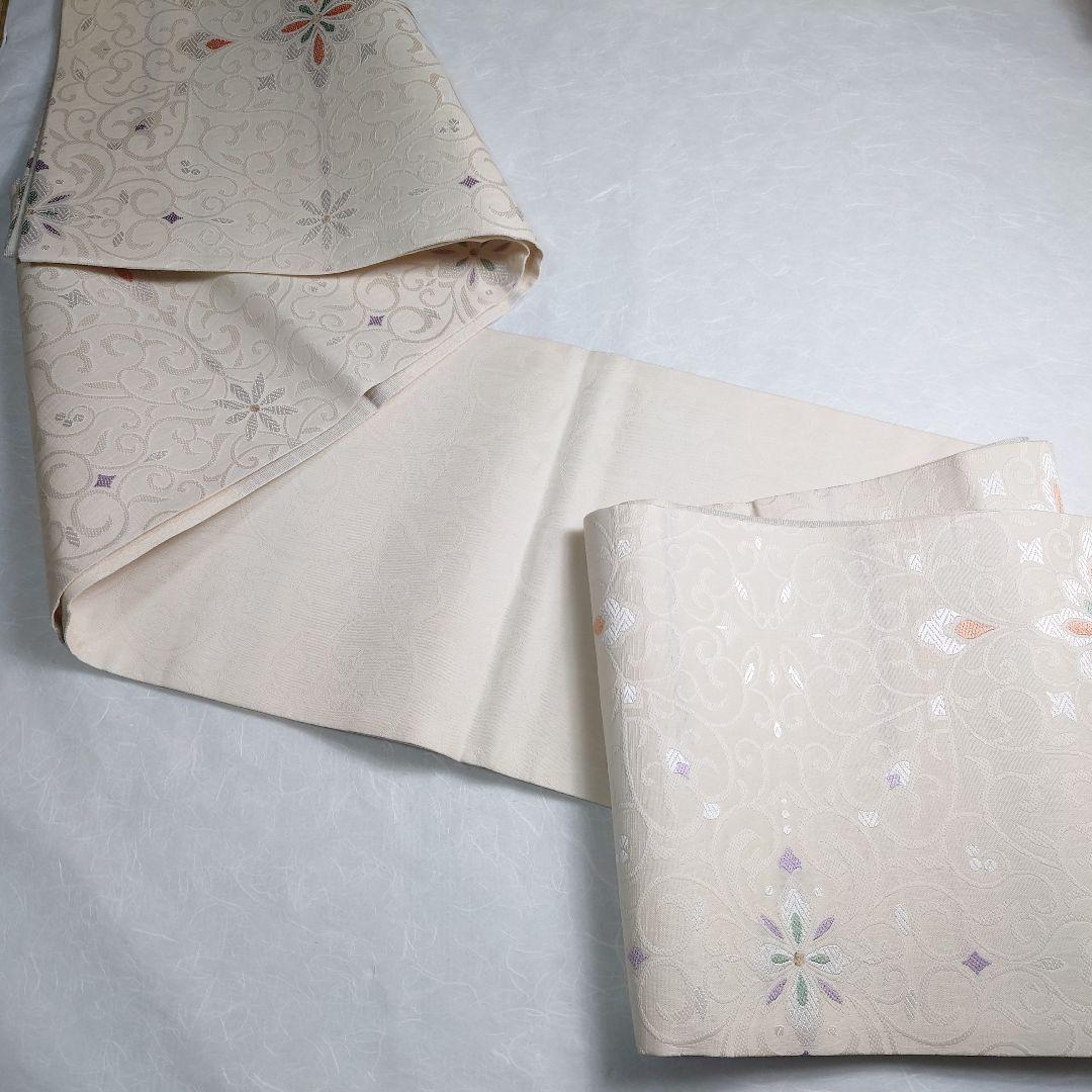 正絹 袋帯 弥栄織物謹製 ぜんまい ヨーロピアン図案 未使用品 スリーシーズン