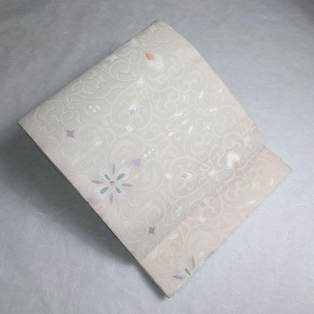 正絹 袋帯 弥栄織物謹製 ぜんまい ヨーロピアン図案 未使用品 スリーシーズン