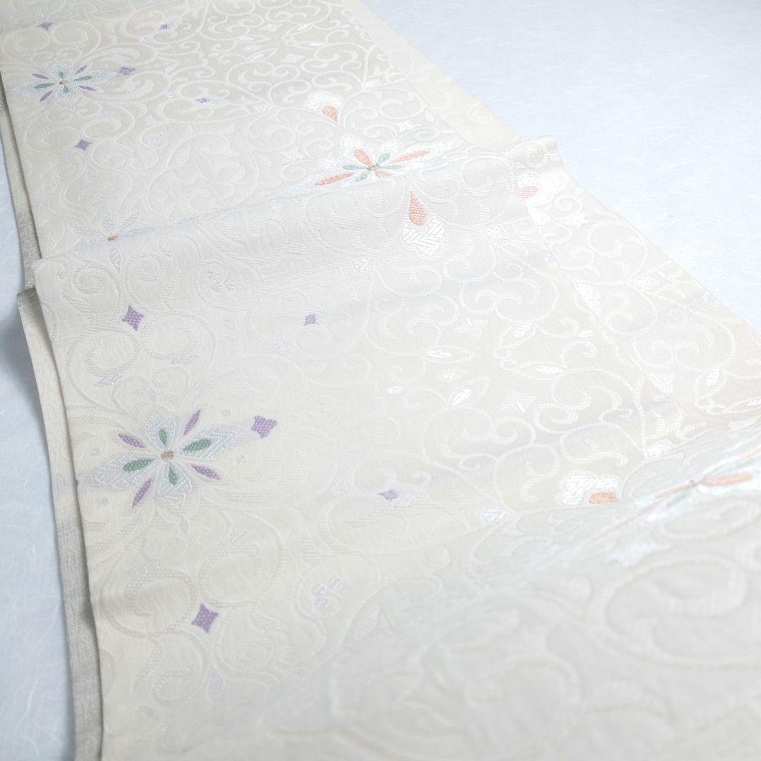 正絹 袋帯 弥栄織物謹製 ぜんまい ヨーロピアン図案 未使用品 スリーシーズン