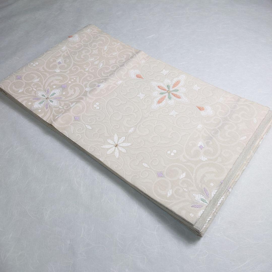 正絹 袋帯 弥栄織物謹製 ぜんまい ヨーロピアン図案 未使用品 スリーシーズン