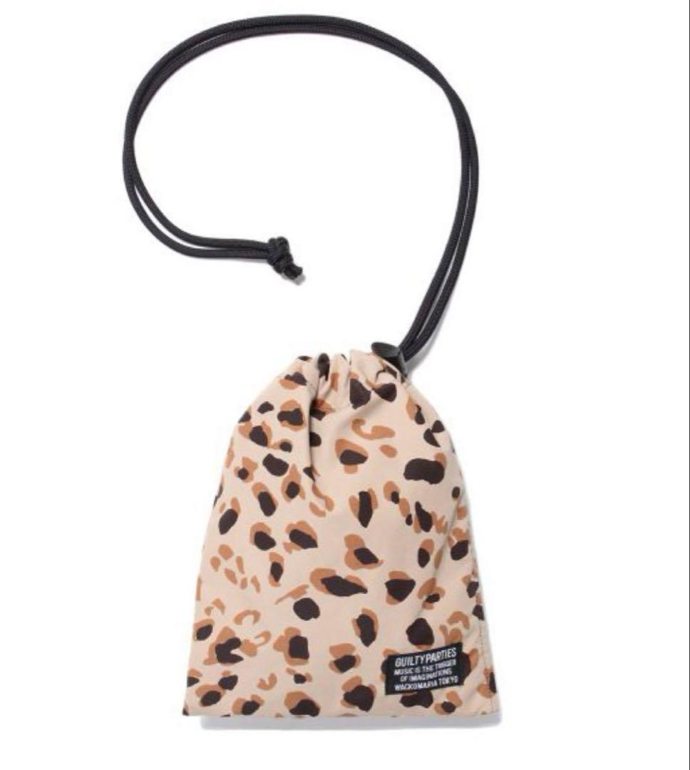バッグ WACKOMARIA LEOPARD NYLON DRAWSTRING BAG
