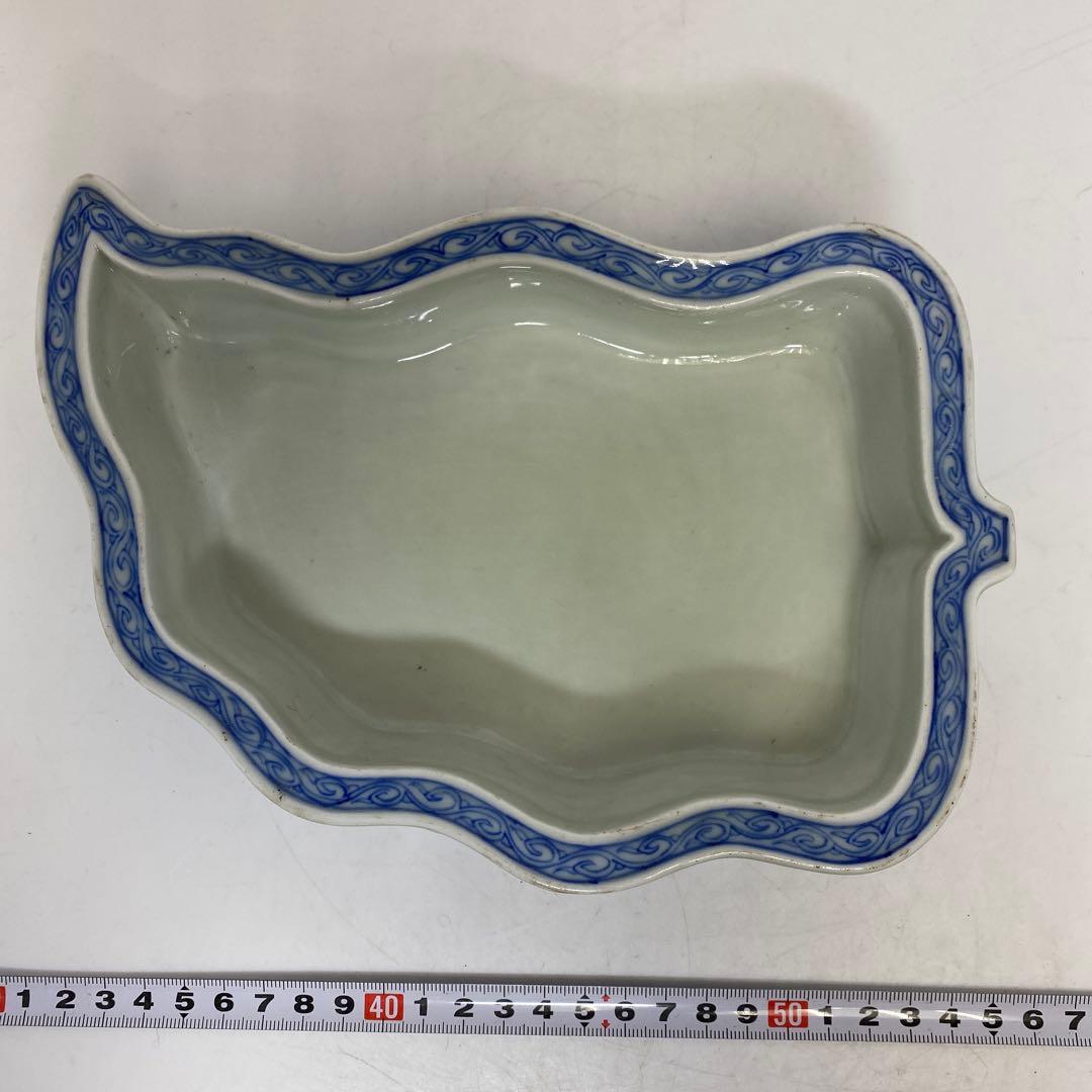 中国清時代　新渡水盤　幅20.5cm 東K 7-1130☆2F タサオ