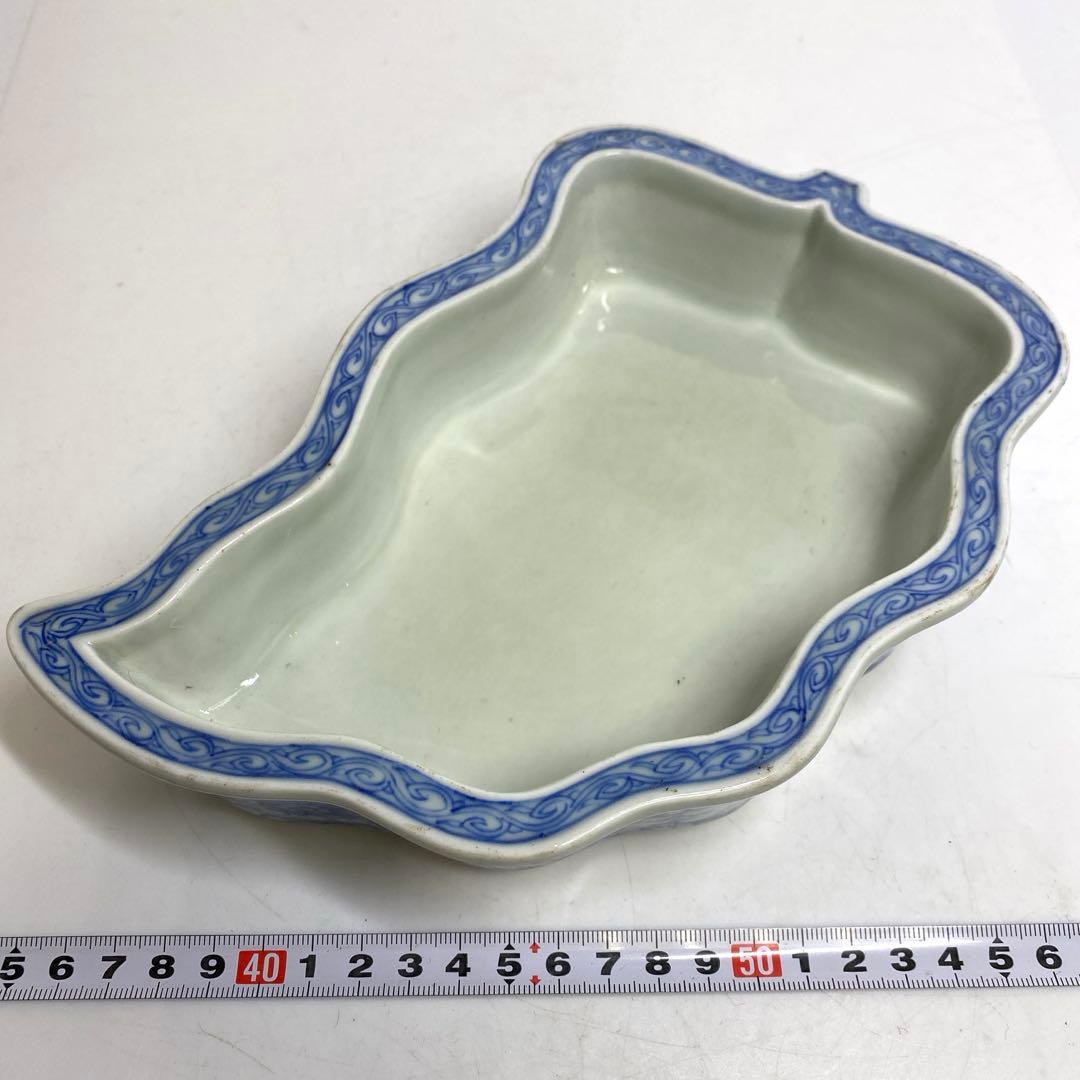 中国清時代　新渡水盤　幅20.5cm 東K 7-1130☆2F タサオ
