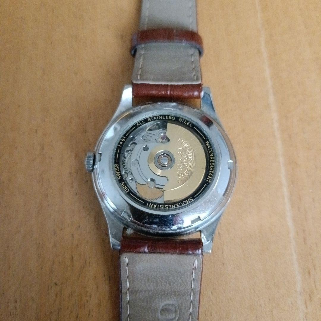ORIS 自動巻き 腕時計 シルバー/ブラウン