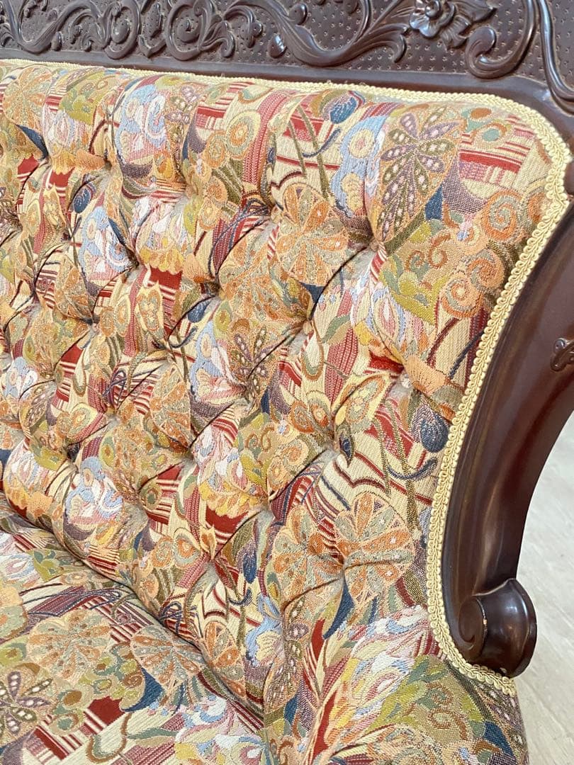 【東京都内23区配送無料】アンティーク　ファブリック　ソファー　スタジオ　撮影