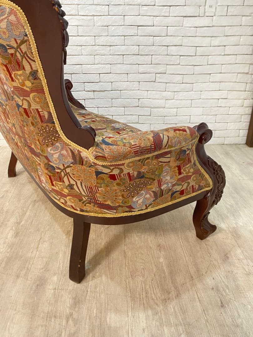 【東京都内23区配送無料】アンティーク　ファブリック　ソファー　スタジオ　撮影