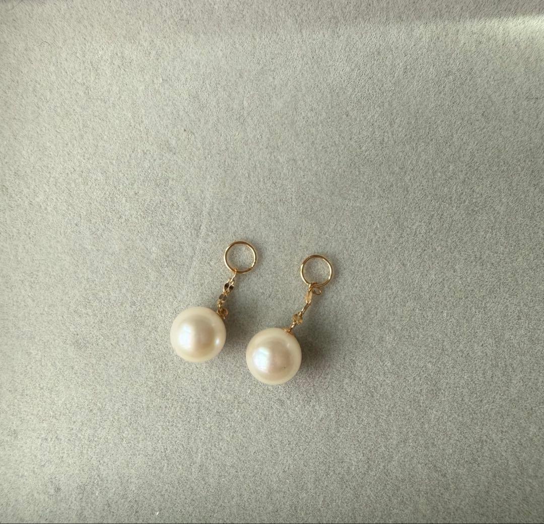 GSTV ピアリング　アコヤ真珠　k18 ペタルチェーン　チャーム