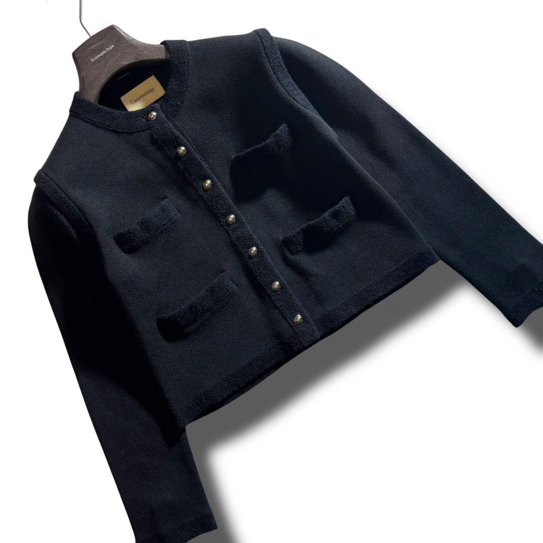 ✨美品✨カレンソロジー ベルボーイ ニット ノーカラージャケット F　黒