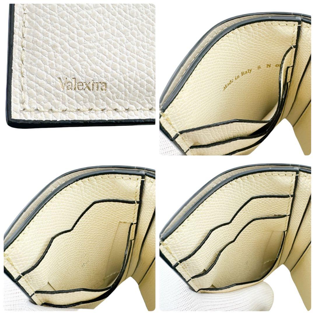 美品◇ヴァレクストラ レザー イジィデ 三つ折り財布 アイボリー レディース