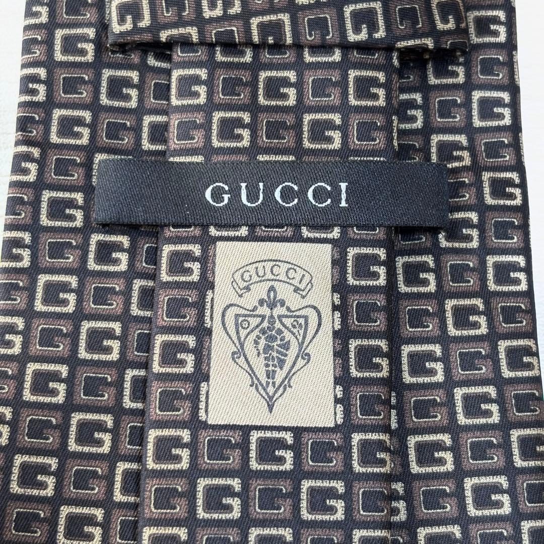 GUCCI グッチ 新品未使用 タグ付き シルクネクタイ GGロゴ ブラック
