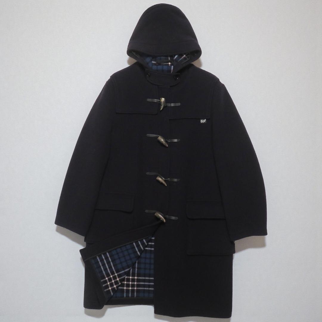 グローバーオール 英国製 ダッフルコート 濃紺 EUR44 ロング丈 ネイビー