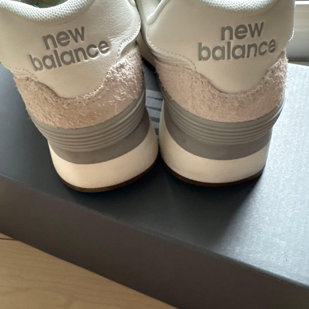 ニューバランス WL574ZQD 23.5cmレディース厚底スニーカー ホワイト