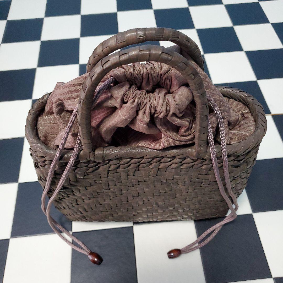 くるみ 編み込み カゴバッグ