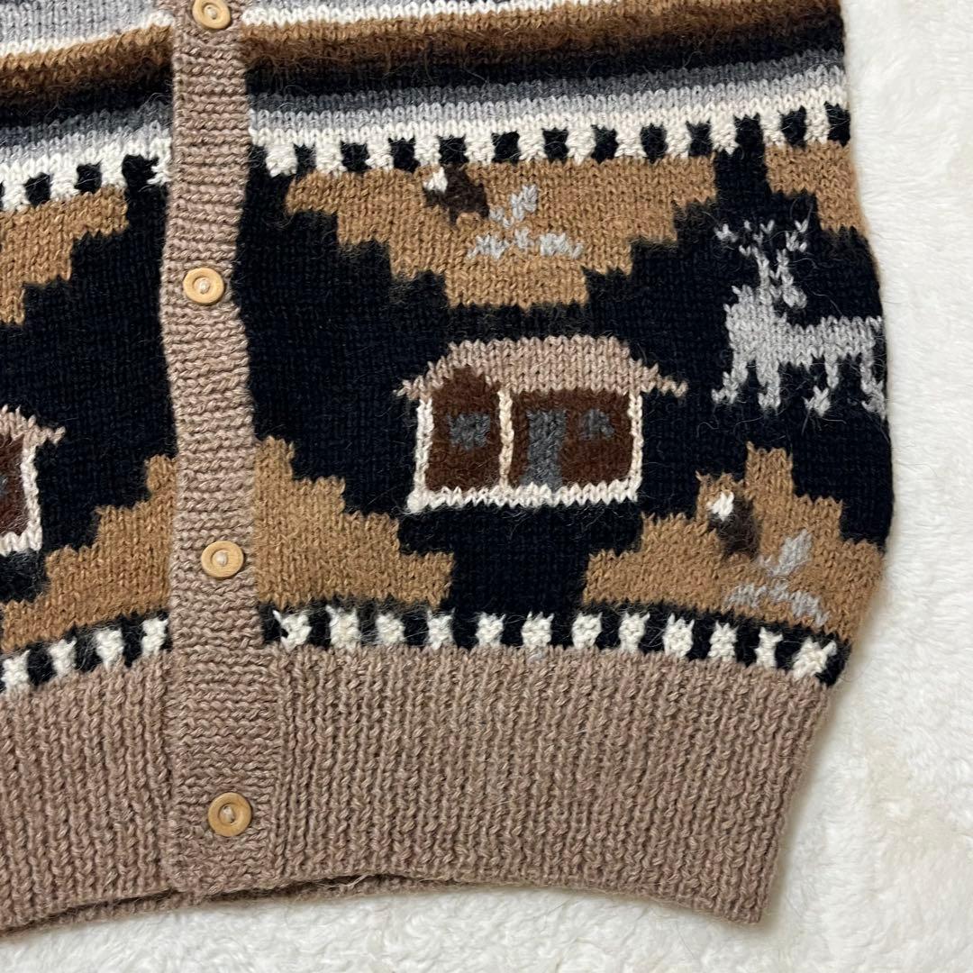 INCATEX アルパカ ニットベスト ペルー製 レトロ 子供柄 柄たくさん
