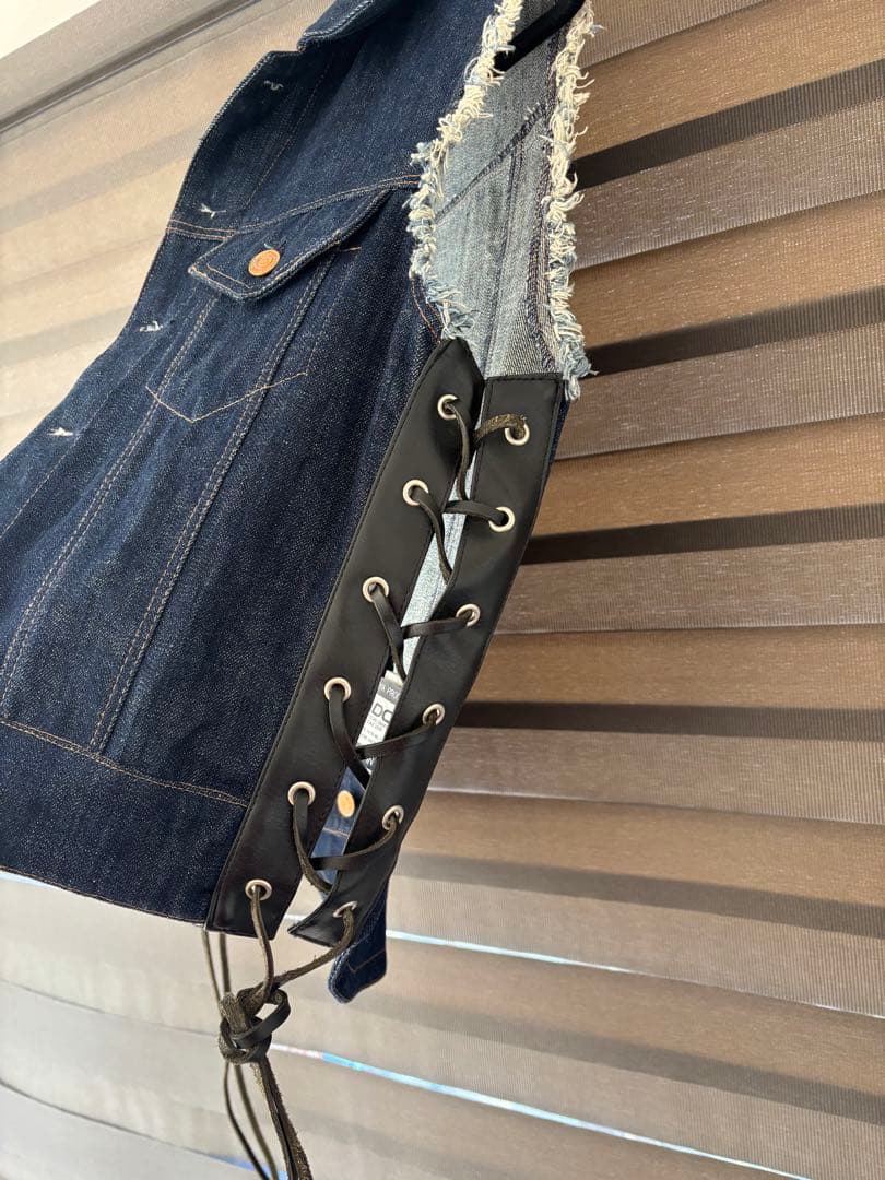 KADOYA デニムベスト フリンジ付き　Mサイズ