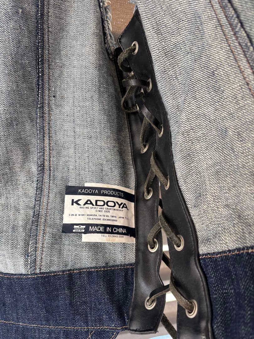 KADOYA デニムベスト フリンジ付き　Mサイズ