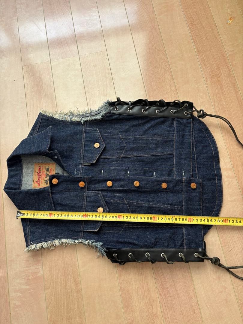 KADOYA デニムベスト フリンジ付き　Mサイズ