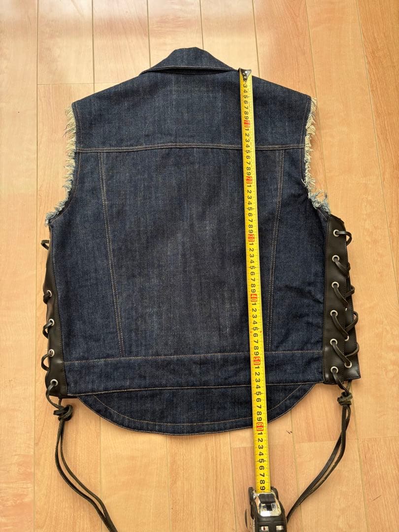 KADOYA デニムベスト フリンジ付き　Mサイズ