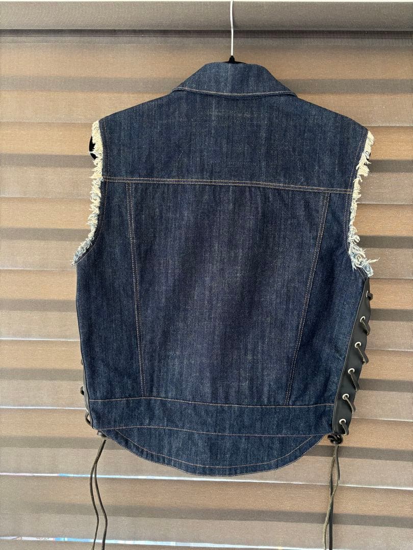 KADOYA デニムベスト フリンジ付き　Mサイズ