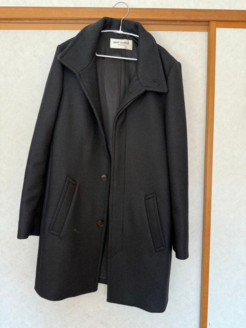 《SAINT LAURENT》ブラック￤チェスターコート￤サイズ42