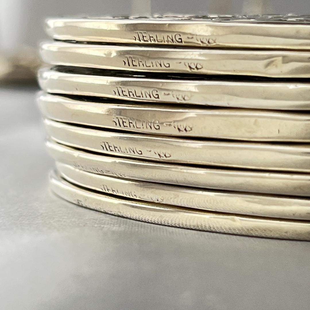 【WEBSTER】 【純銀/ガラス】コースター 8枚 / ホルダー スターリング