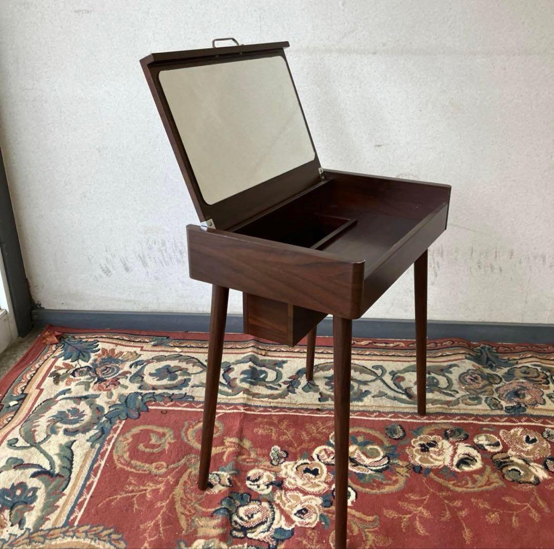 北欧レトロ 木製ドレッサー 化粧台 鏡台 サイドテーブル 古家具 ビンテージ