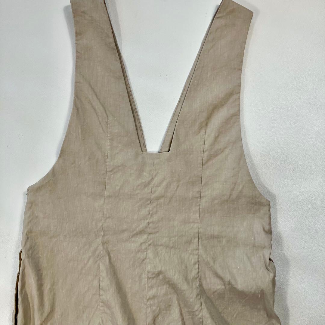 デプレ　24春夏　リネンナイロンストレッチ Vネックサロペット　完売品