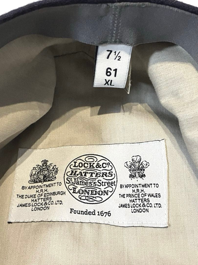 ⭐️Lock & Co. HATTERSジェームスロックリネンキャップXLネイビー