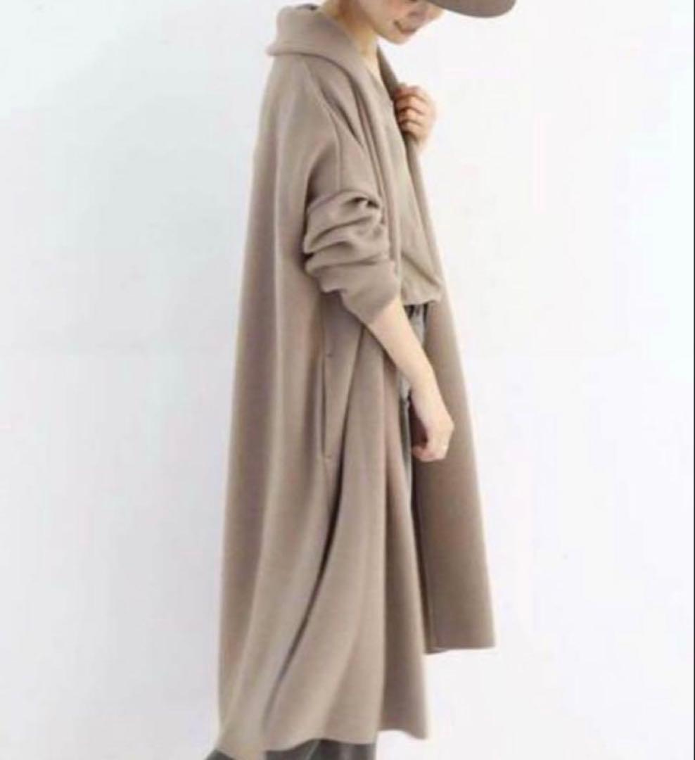 【極美品】ドゥーズィエムクラス　MUSE　スムースニットガウンコート　ベージュ