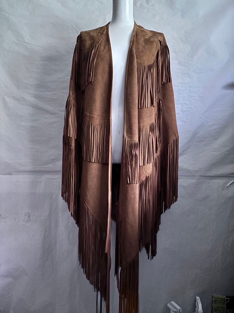 roberto cavalli ロベルトカヴァリ　レザーポンチョ　ケープコート