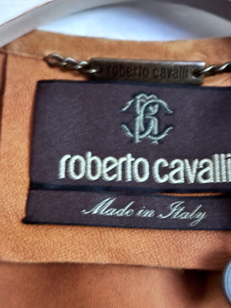 roberto cavalli ロベルトカヴァリ　レザーポンチョ　ケープコート