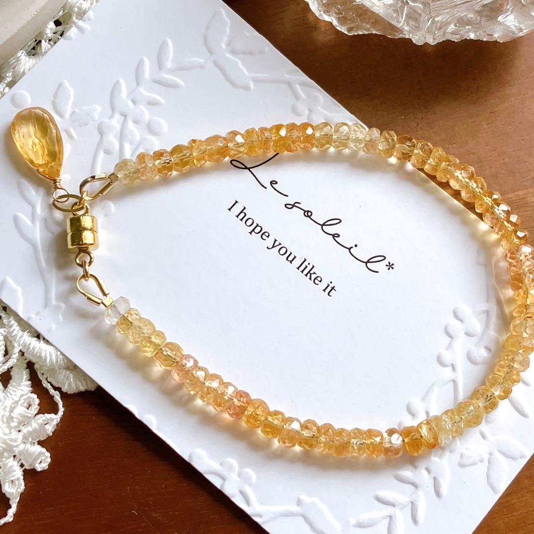 唐揚げ◆希少✧インペリアルトパーズブレスレット✧14kgf