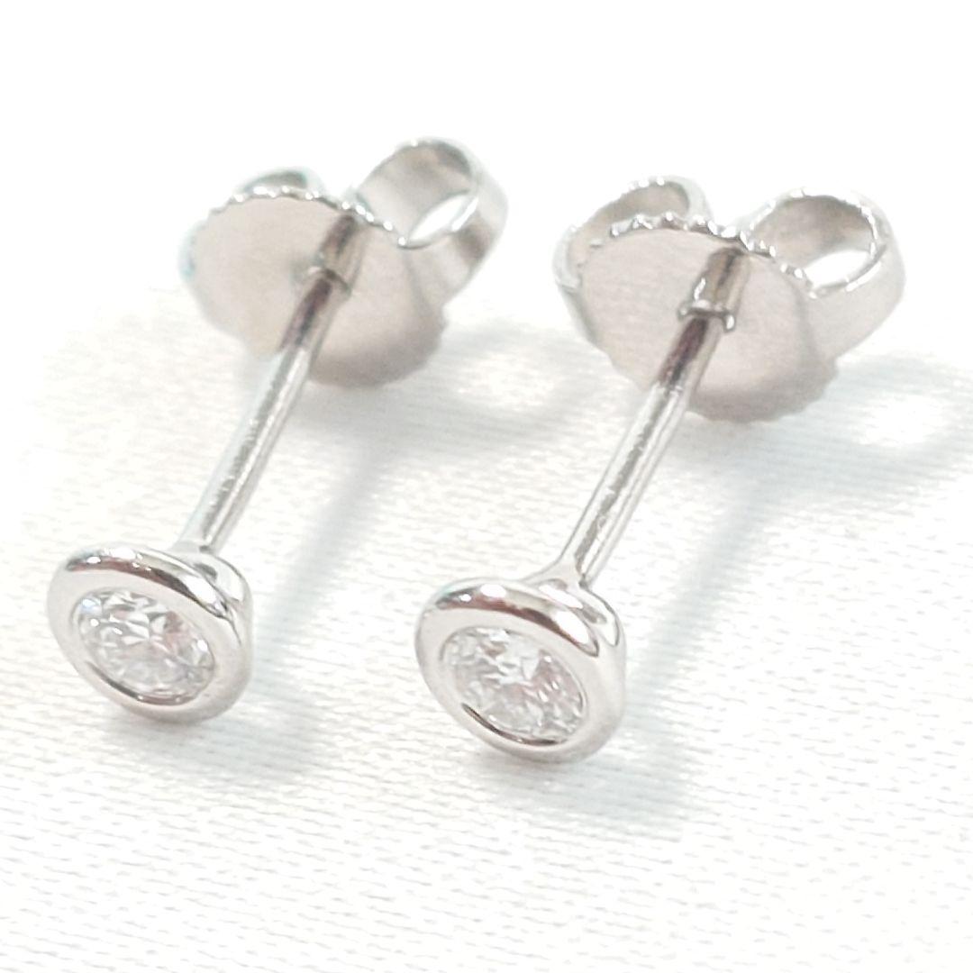 ティファニー Pt950 バイザヤード ダイヤモンド ピアス 7308