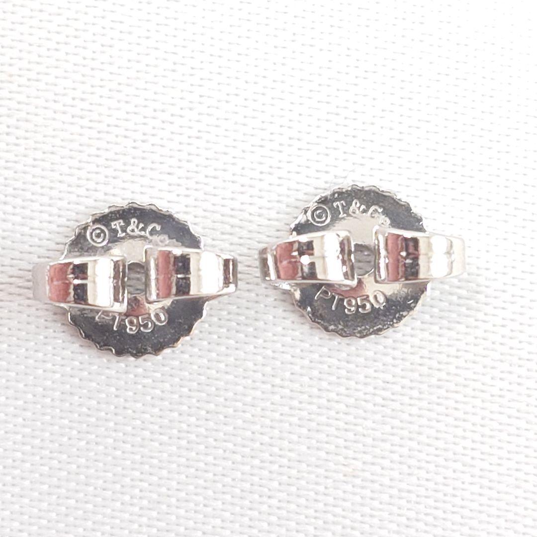 ティファニー Pt950 バイザヤード ダイヤモンド ピアス 7308