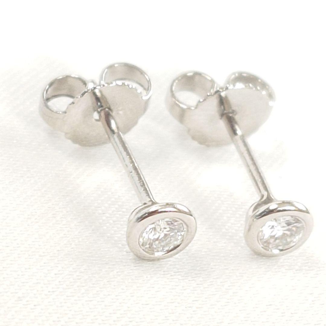 ティファニー Pt950 バイザヤード ダイヤモンド ピアス 7308