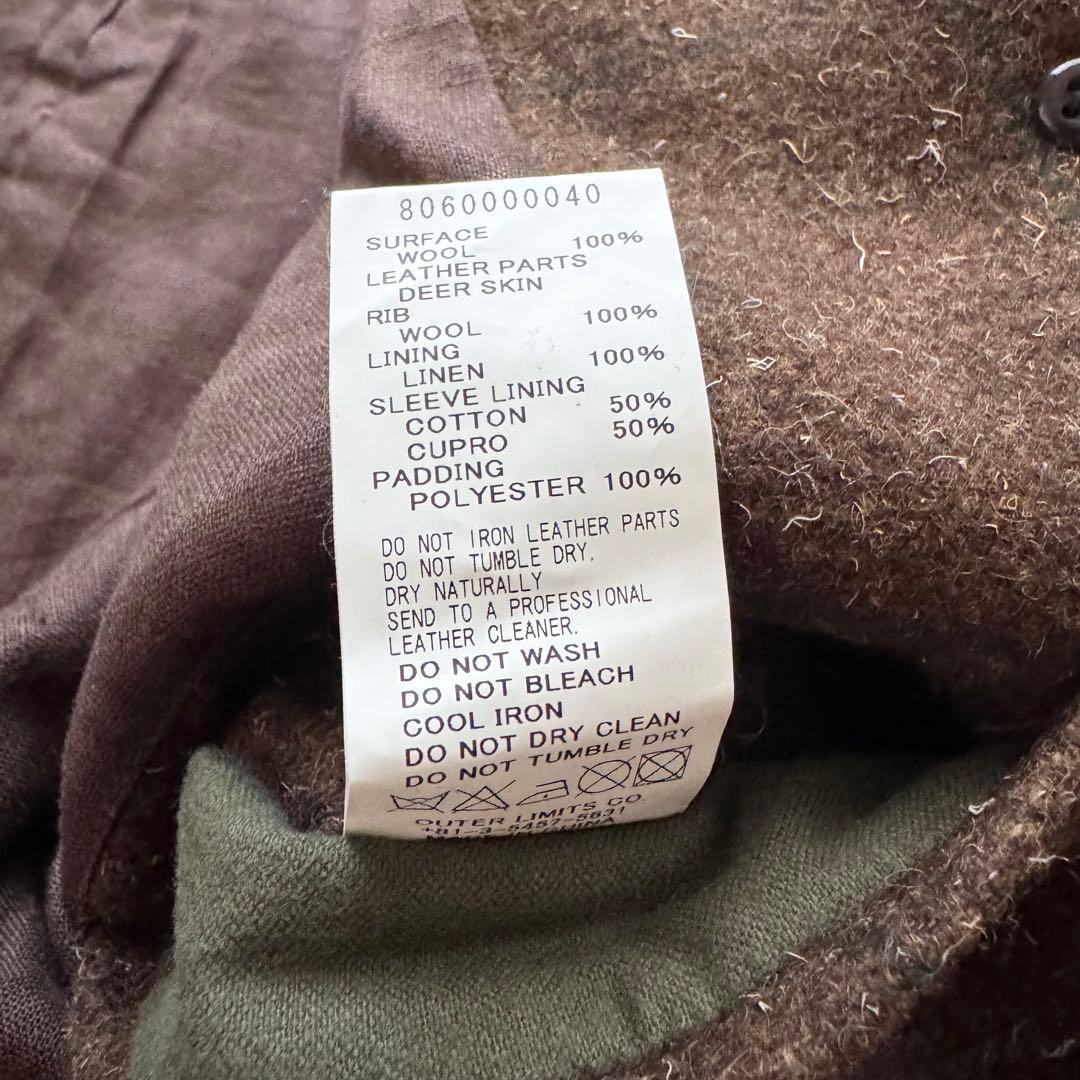 【ナイジェルケーボン】ピーコート　46 ダブル ブラウン　茶色　レザー