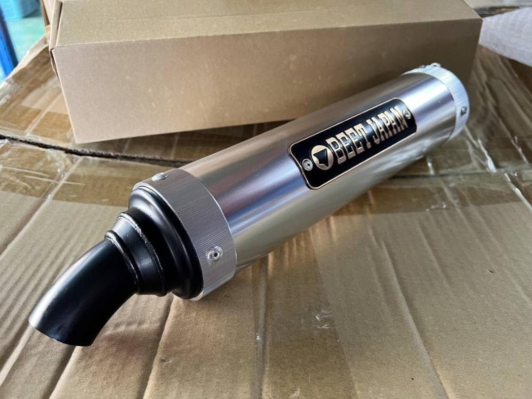 ＢＪサイレンサー　５０．８π　銀×銀　先黒ロゴ有/汎用 BEET キジマ